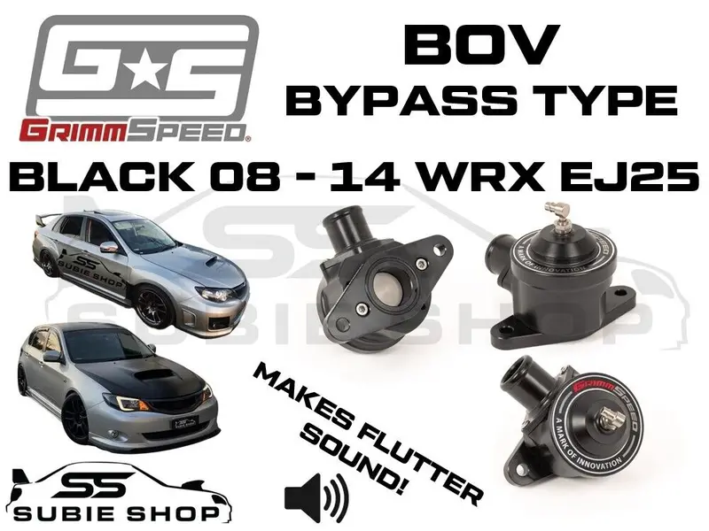 New Black Grimmspeed Bypass Blow Off Valve Bov For Subaru Wrx 08 - 14 G3 Ej255 1