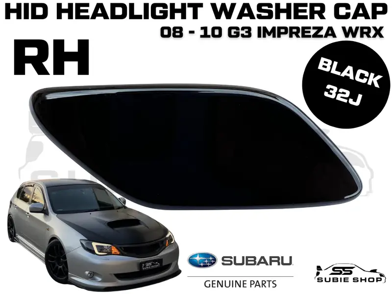 New Genuine Headlight Black Washer Cap Cover 08 -10 Subaru Impreza G3 Wrx Sti Rh 1