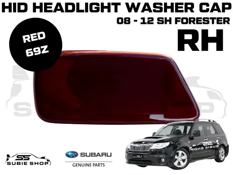 New Genuine Headlight Red 69Z Washer Cap Cover 2008 - 12 Subaru Forester Sh Rh 1