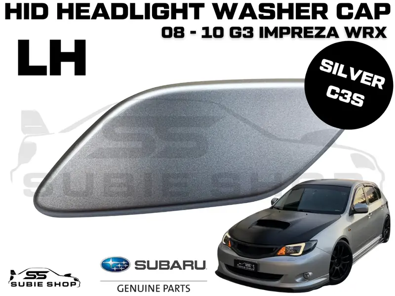 New Genuine Headlight Silver Washer Cap Cover 08-10 Subaru Impreza G3 Wrx Sti Lh 1