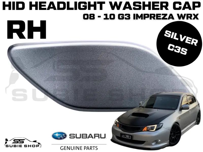 New Genuine Headlight Silver Washer Cap Cover 08-10 Subaru Impreza G3 Wrx Sti Rh 1