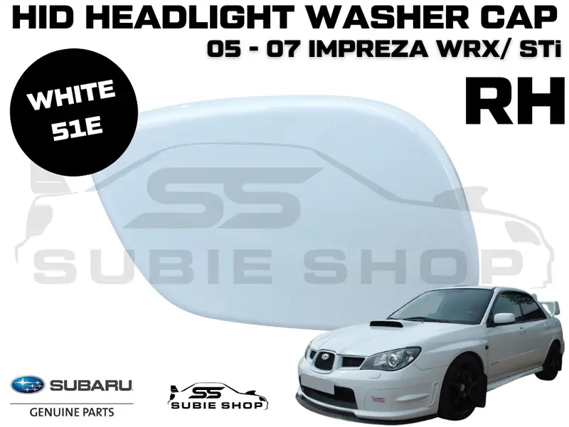 New Genuine Headlight Washer Cap Cover 05 -07 Subaru Impreza Gd Wrx Sti Rh White 1