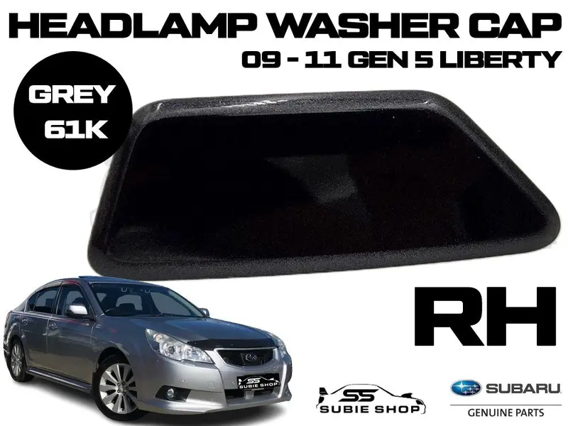 New Genuine Headlight Washer Cap Cover 09 -11 Subaru Liberty Grey 61K Right Rh 1