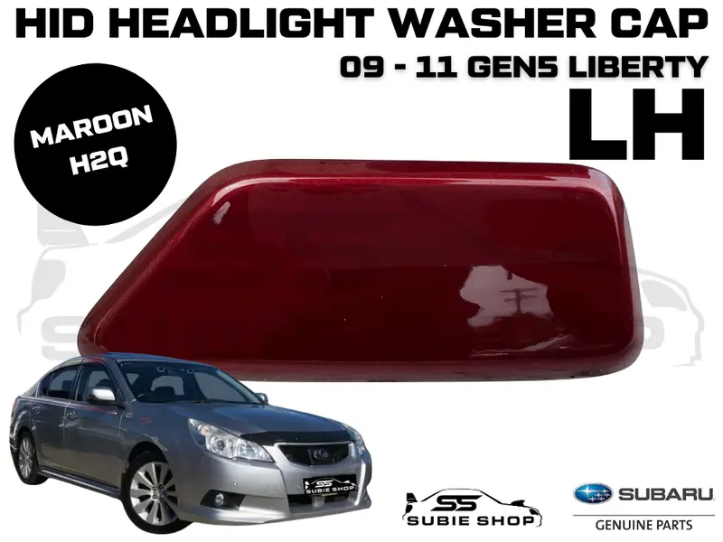 New Genuine Headlight Washer Cap Cover 09 -11 Subaru Liberty Maroon Red H2q Left 1
