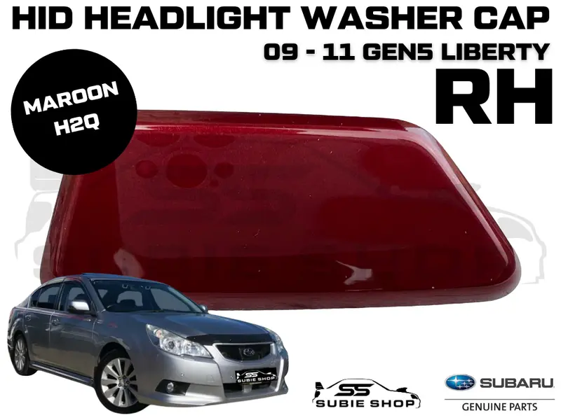 New Genuine Headlight Washer Cap Cover 09 -11 Subaru Liberty Maroon Red H2q Rh 1