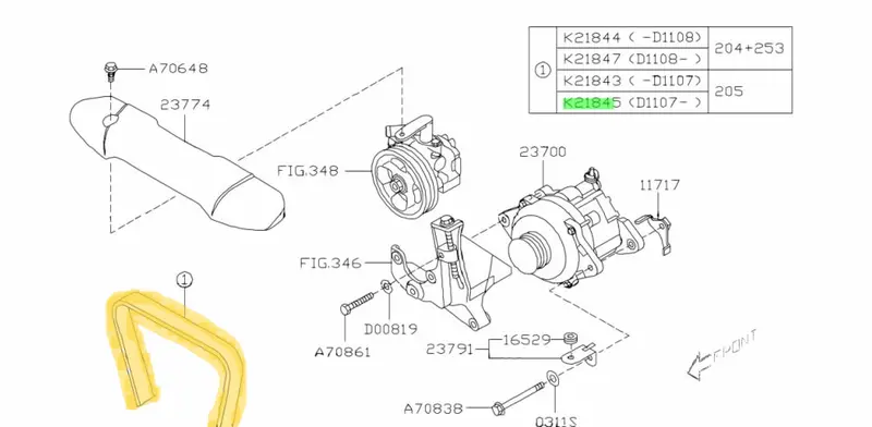 New Genuine Oem Subaru Forester Sh Xt Ej255 Turbo 2008 - 2012 Alternator Belt 2