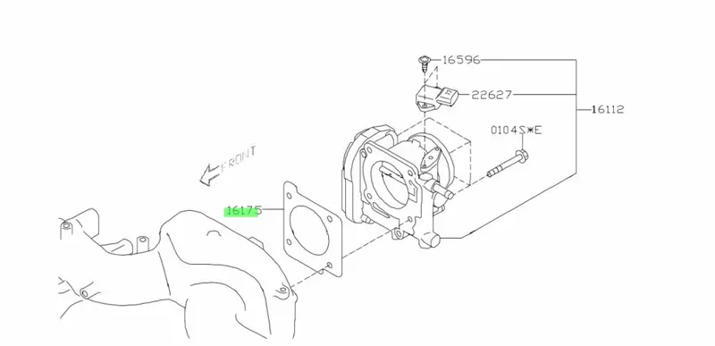 New Genuine Oem Subaru Impreza Va Wrx Sti Ej257 2014 - 2021 Throttle Body Gasket 2