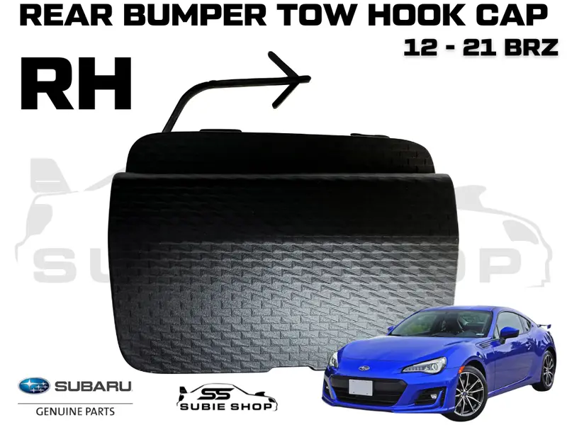 New Genuine Subaru Brz 12-21 Rear Bumper Bar Tow Hook Cap Cover Matt Black Right 1