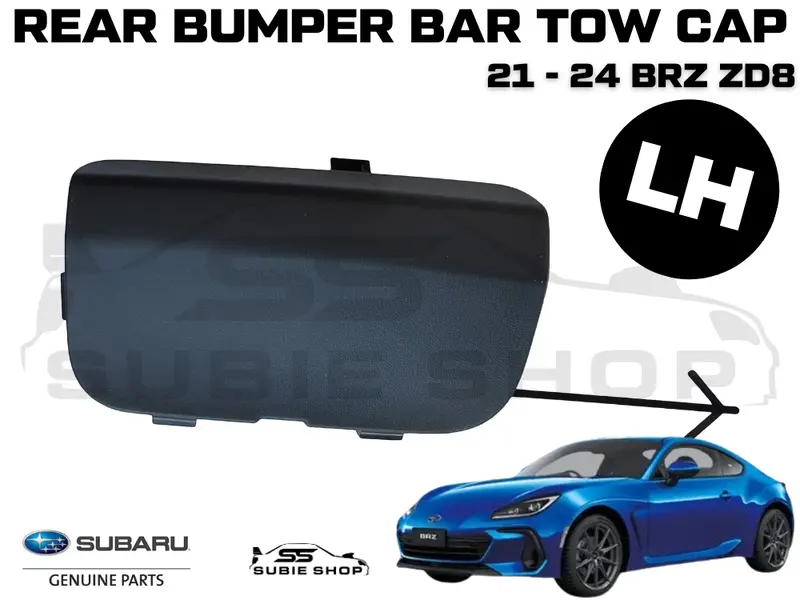 New Genuine Subaru Brz Zd8 21 -24 Rear Bumper Bar Tow Hook Cap Cover Black Left 1