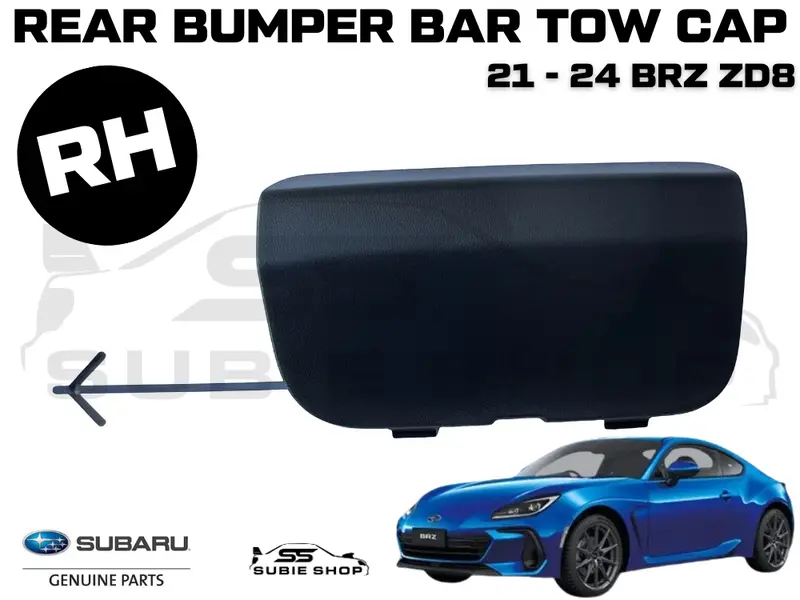 New Genuine Subaru Brz Zd8 21 -24 Rear Bumper Bar Tow Hook Cap Cover Black Right 1