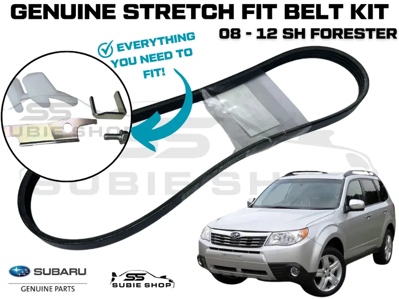 New Genuine Subaru Forester Sh Ej25 2008 - 2010 Ac Air Con Stretch Fit Belt Kit 1