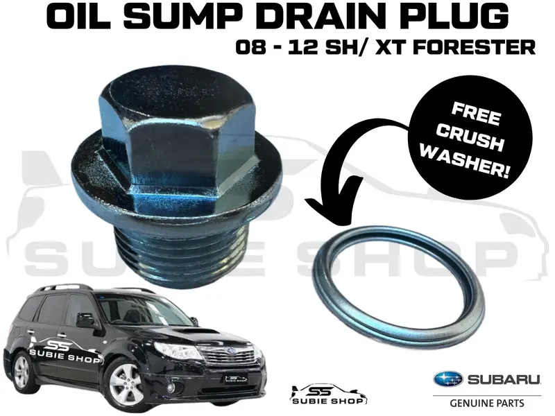New Genuine Subaru Forester Shxt Ej25 255 08 - 12 Sump Drain Plug + Crush Washer 1