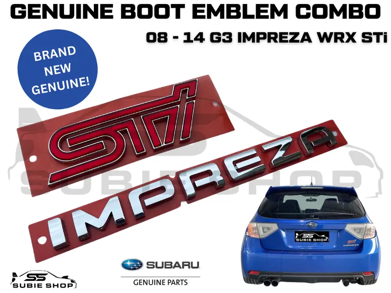 New Genuine Subaru Impreza G3 Hatch Wrx Sti 8-14 Boot Letters Badge Decal Emblem 1