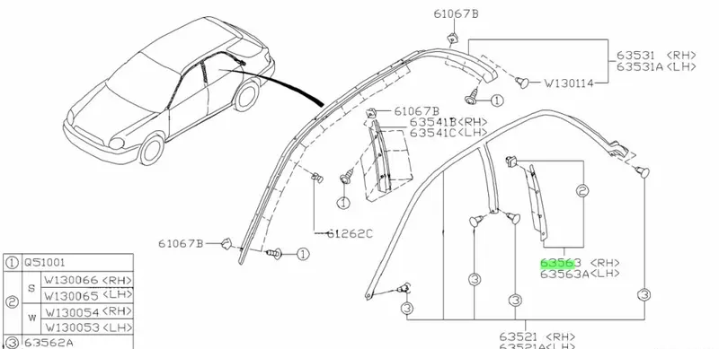 New Genuine Subaru Impreza Gd Wrx 00-07 Pillar Side Window Trim Panel Cover Pair 2