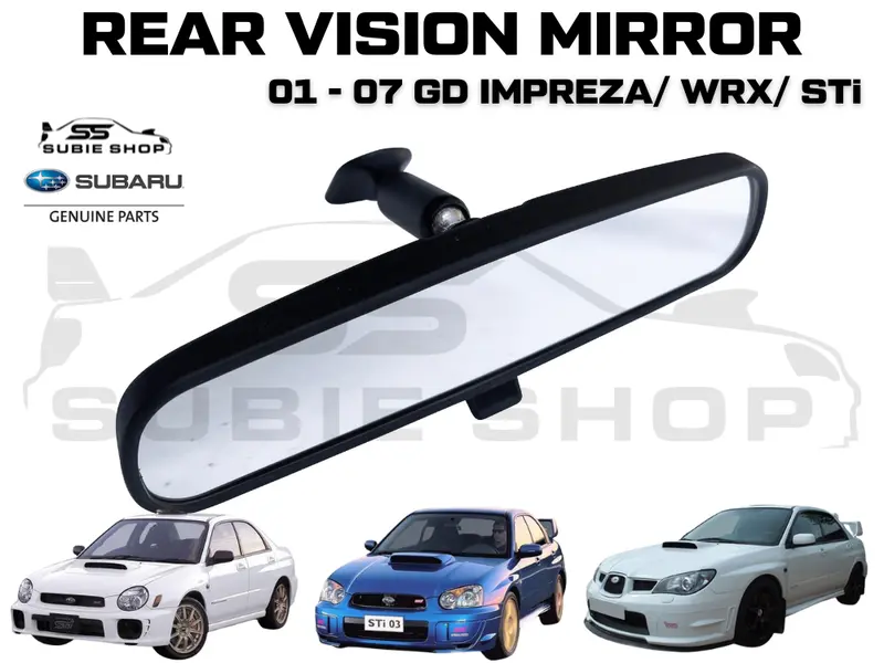 New Genuine Subaru Impreza Wrx Rs Sti 01 - 07 Rear Vision Mirror View Windscreen 1