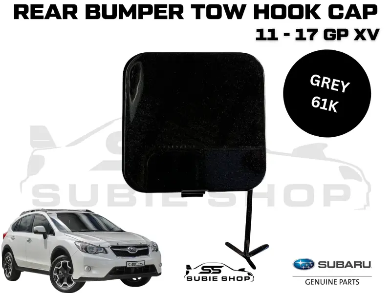 New Genuine Subaru Xv Gp 11-17 Rear Bumper Bar Tow Hook Cap Cover Dark Grey 61K 1