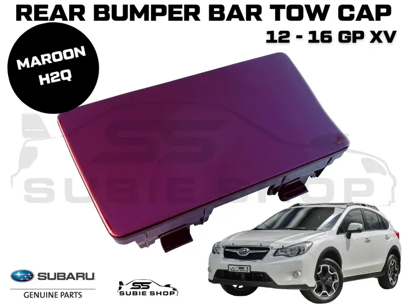 New Genuine Subaru Xv Gp 12 -16 Rear Bumper Bar Tow Mid Cap Cover Red Maroon H2q 1