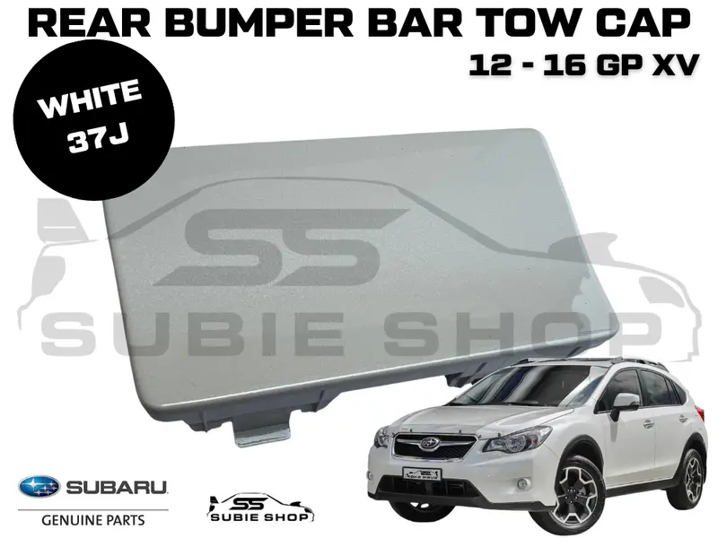 New Genuine Subaru Xv Gp 12 - 16 Rear Bumper Bar Tow Mid Cap Cover White 37J 1
