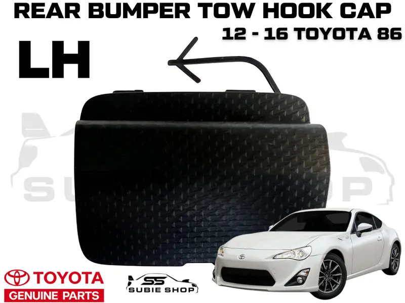 New Genuine Toyota 86 12 - 16 Rear Bumper Bar Tow Hook Cap Cover Matt Black Left 1