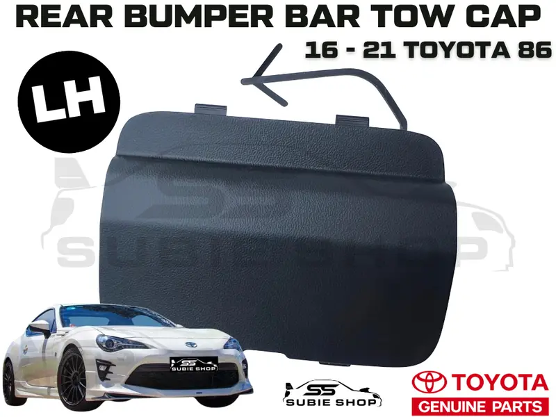 New Genuine Toyota 86 16 - 21 Rear Bumper Bar Tow Hook Cap Cover Matt Black Left 1