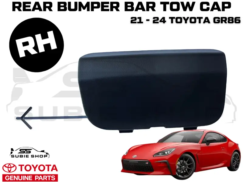 New Genuine Toyota Gr86 21 -24 Rear Bumper Bar Tow Hook Cap Cover Black Right 86 1
