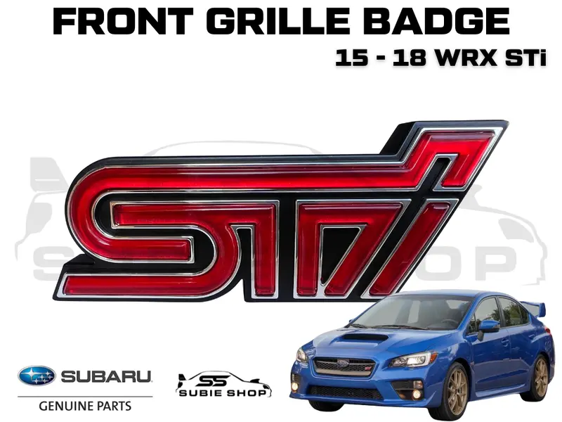 New Oem Genuine Jdm Subaru Wrx Sti Va Red 2015-18 Front Grille Badge Logo Emblem 1