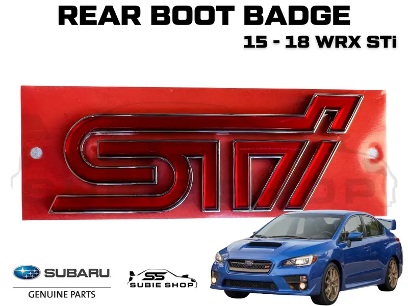 New Oem Genuine Jdm Subaru Wrx Sti Va Red 2015 - 18 Sedan Boot Badge Logo Emblem 1