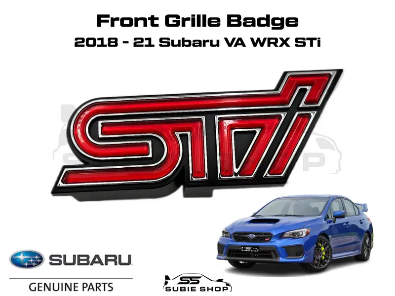 New Oem Genuine Jdm Subaru Wrx Sti Va Red 2018-21 Front Grille Badge Logo Emblem 1