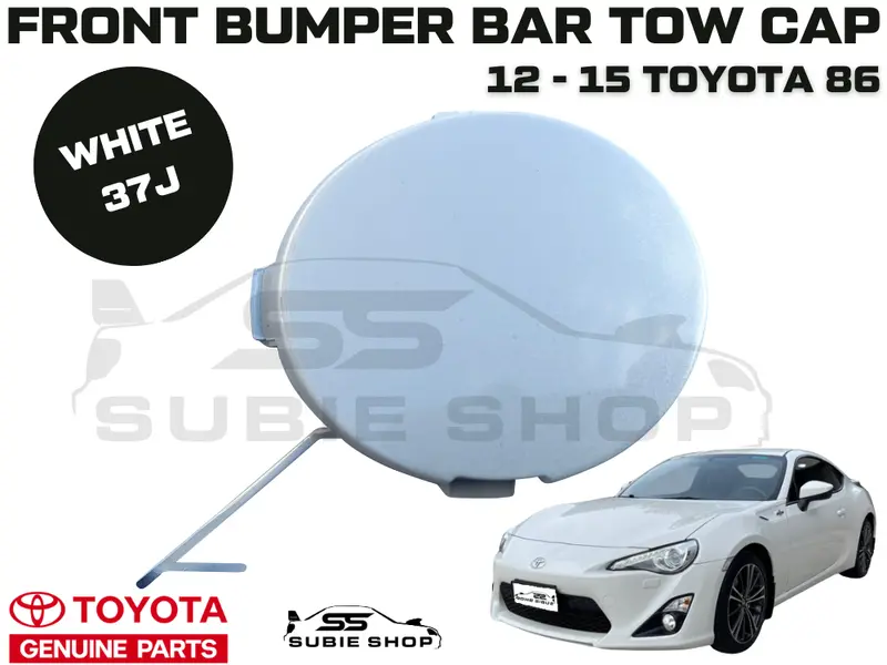 New Oem Genuine Toyota 86 12 - 15 Front Bumper Bar Tow Hook Cap Cover White 37J 1
