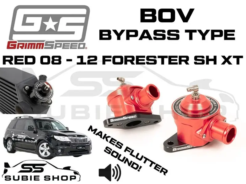 New Red Grimmspeed Bypass Blow Off Valve Bov For Subaru Forester 08 -12 Sh Ej255 1