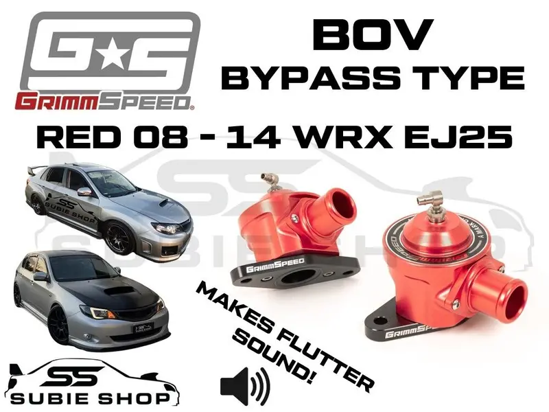 New Red Grimmspeed Bypass Blow Off Valve Bov For Subaru Wrx 08 - 14 G3 Ej255 1