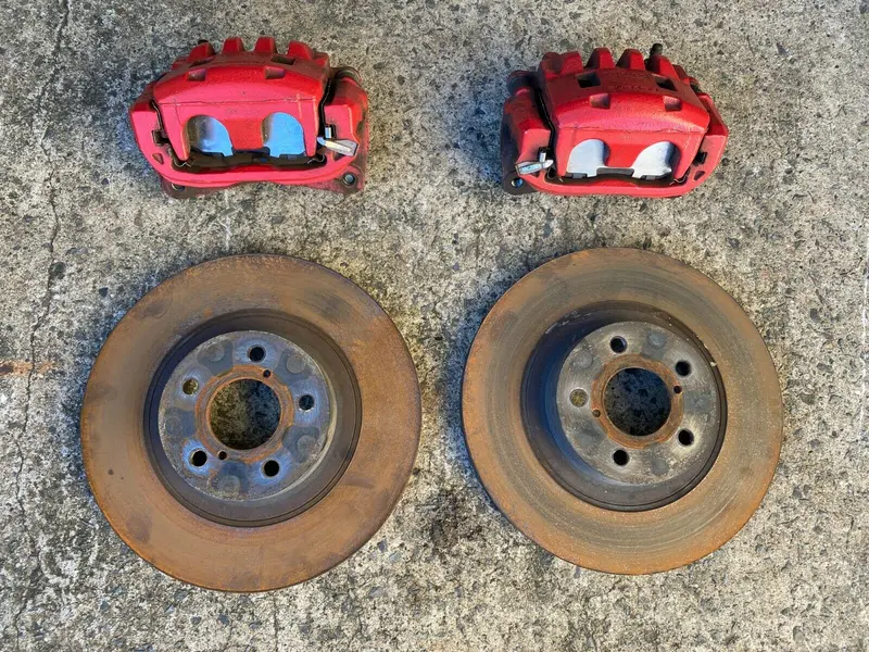 Oem Subaru Impreza Wrx Turbo 08 -14 G3 Front Brake Calipers Rotors Pads Set Red 1