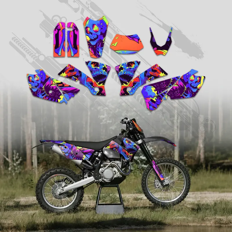 Off-Road Bike Full Graphics Decals Stickers Kit For Ktm Exc 2004 3