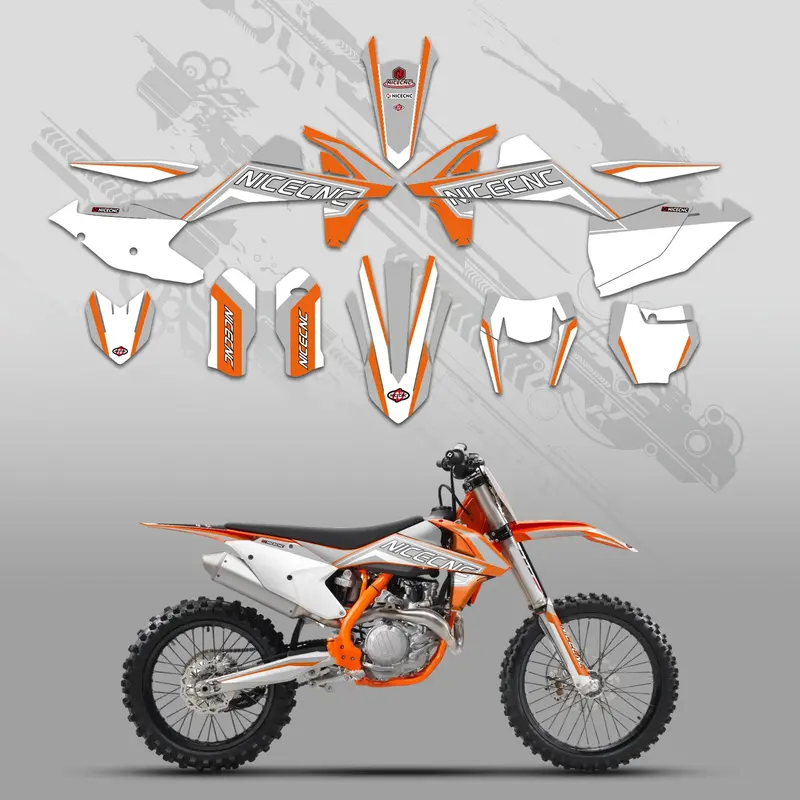 Off-Road Bike Full Graphics Decals Stickers Kit For Ktm Sx Sxf 125-450 2016-2018 3