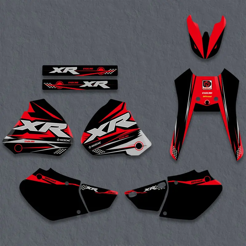 Off Road Bike Graphics Decals Kit For Honda Xr250 Xr400 1996-2004 1