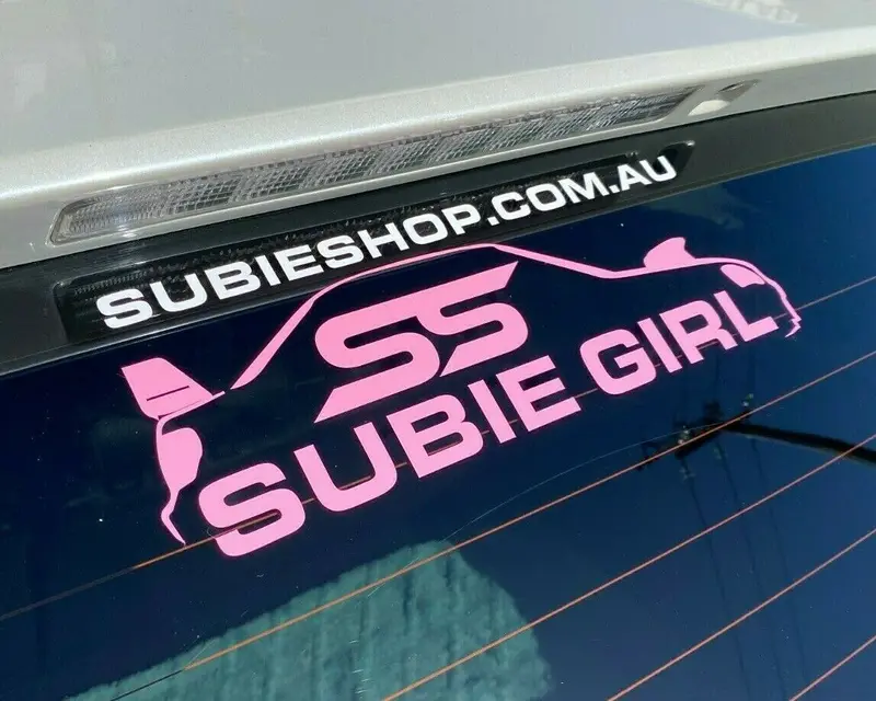Official Subie Girl Pink Exterior Panel Window Vinyl Decal Sticker For Subaru 1