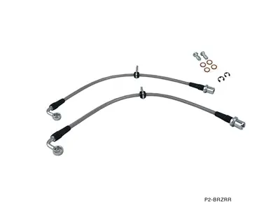 P2m Rear Steel Braided Brake Lines For 2013+ Frs/Brz/86 & 2022+ Brz/Gr86 1