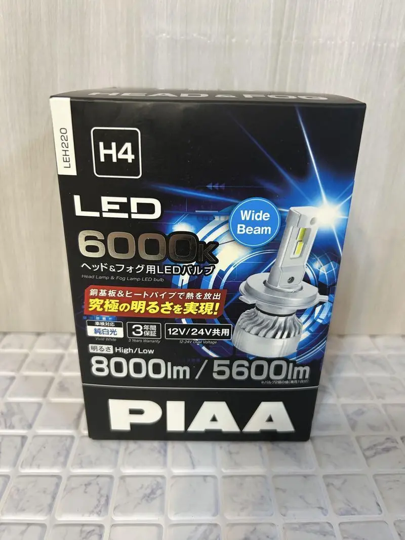 Piaa Led Bulb Leh220 H4 12V/24V 6000K 8000Lm/5600Lm 1