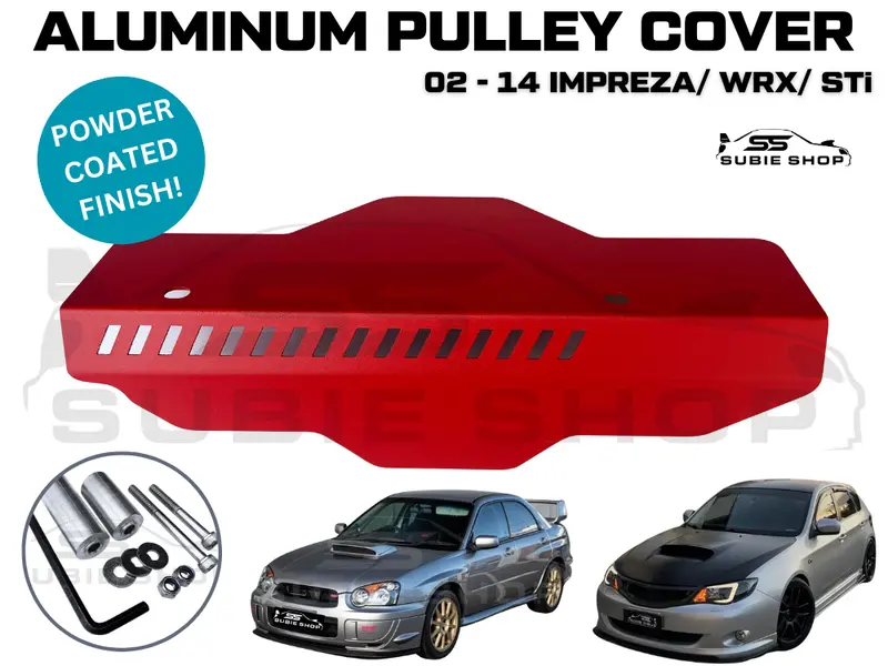 Powder Coated Aluminum Accessory Belt Pulley Cover Guard For Subaru Impreza Wrx 1