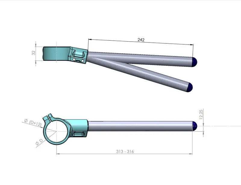 Pp Tuning Adjustable Clip Ons 55Mm - 12Mm Offset 4