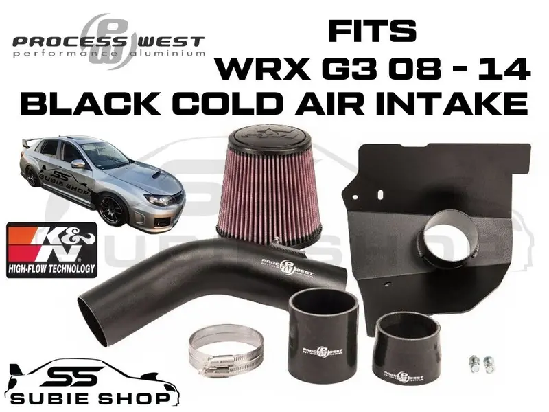 Process West 72Mm Cold Air Intake K&N Hi Flow Filter For Subaru Wrx & Sti 08 -14 1