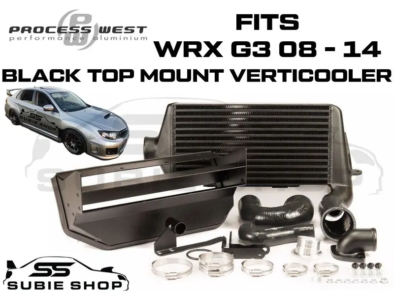 Process West Verticooler Top Mount Intercooler Kit Black For Subaru Wrx G3 08-14 1