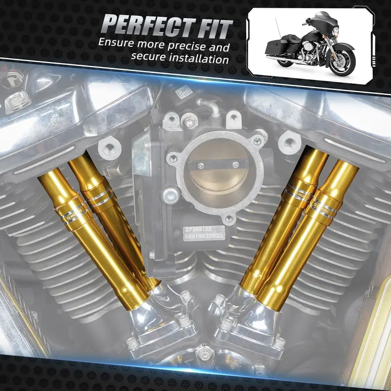 Pushrod Tube Cover Kit For Harley Softial Deluxe Fat Boy Heritage Classic 107 114 2