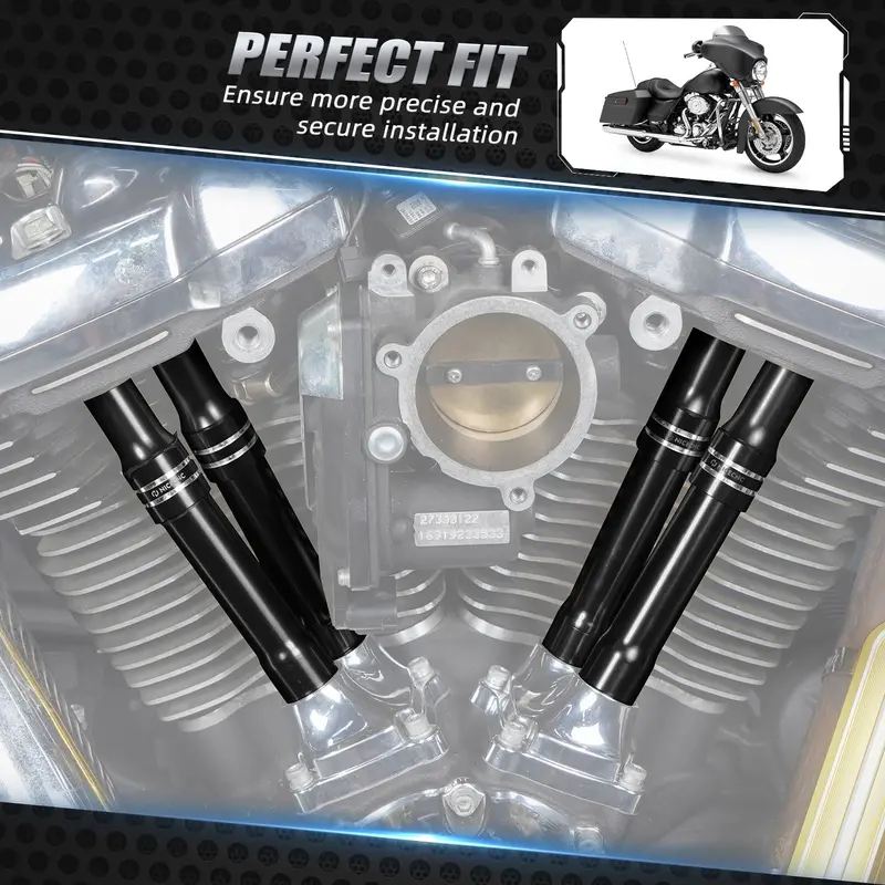Pushrod Tube Cover Kit For Harley Softial Deluxe Fat Boy Heritage Classic 107 114 3