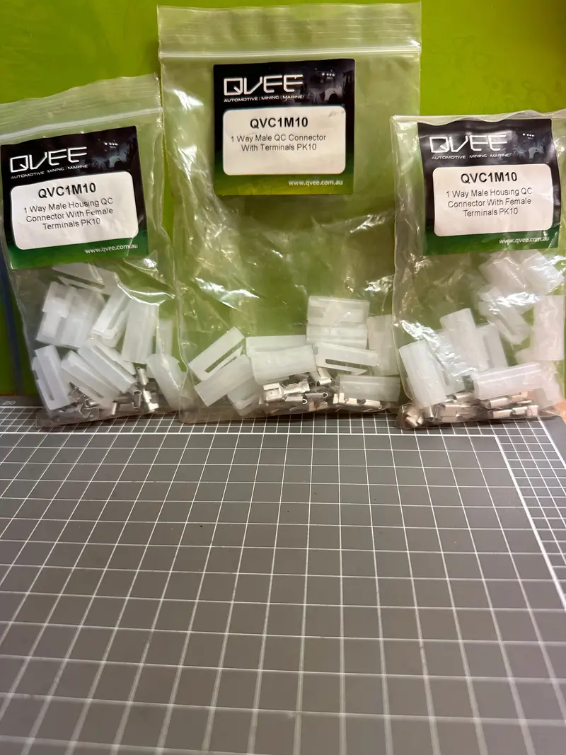 Qvee 1 Way Male Housing Qc Connector With Female Terminals Qvc1m10 1