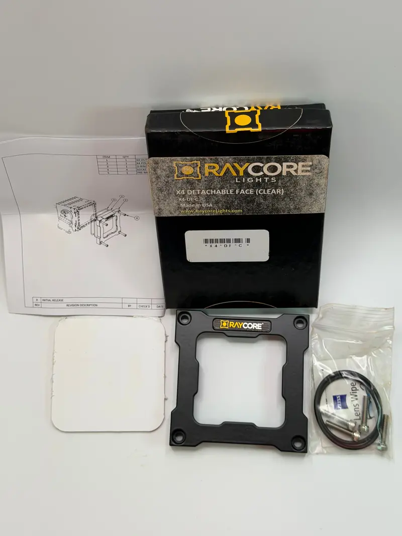 Raycore X4 Detachable Face (Clear) Replacement Part For X4 Heavy Duty Work Light, X4-Df-C 1