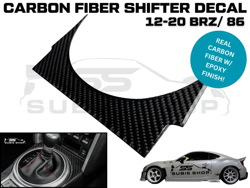 Real Carbon Fiber Gear Shifter Cover Trim Kit For 12 - 20 Subaru Brz / Toyota 86 1