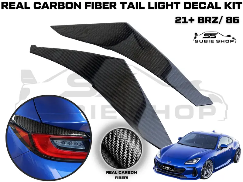 Real Carbon Fiber Tail Light Cover Trim Kit For 21 - 23 Subaru Brz / Toyota 86 1