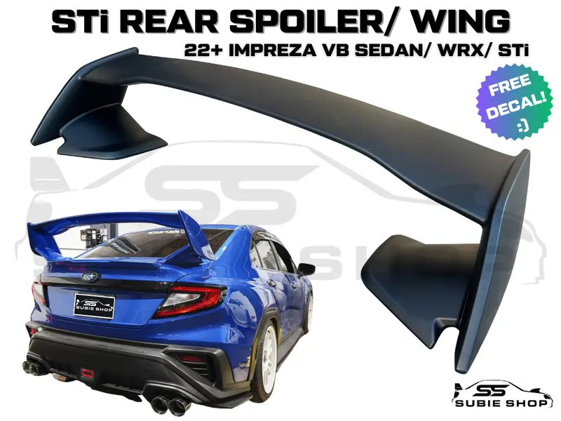 Rear Boot Lid Spoiler Wing For 22 - 23 Subaru Impreza Sedan Wrx / Sti Vb 1