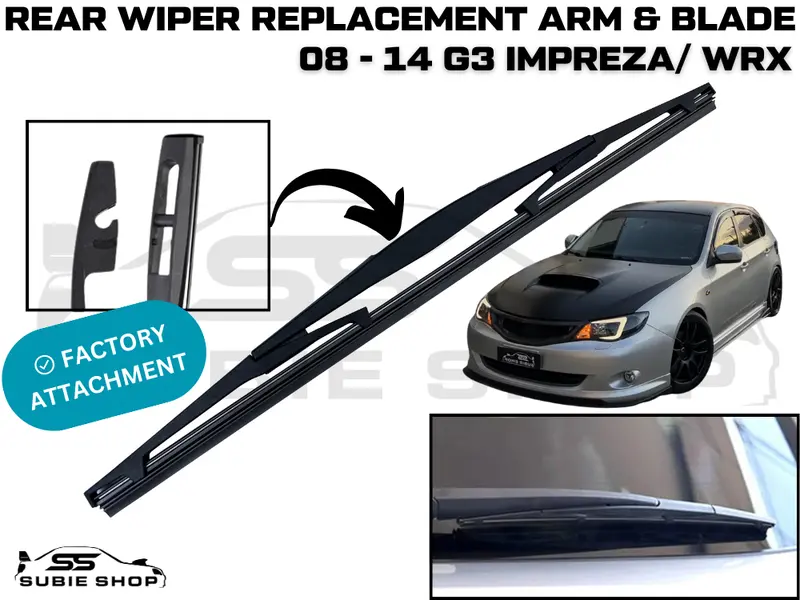 Rear Windscreen Wiper + Blade Hatch Window 16" For 08 - 14 Subaru Impreza / Wrx 1